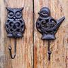 Vintage Cast Iron Bird Wall Hanger Hooks Rack, Decorative Indoor Outdoor Home Garden Country Farmhouse Garage Rustic Wall Mounted Hooks for Hanging
