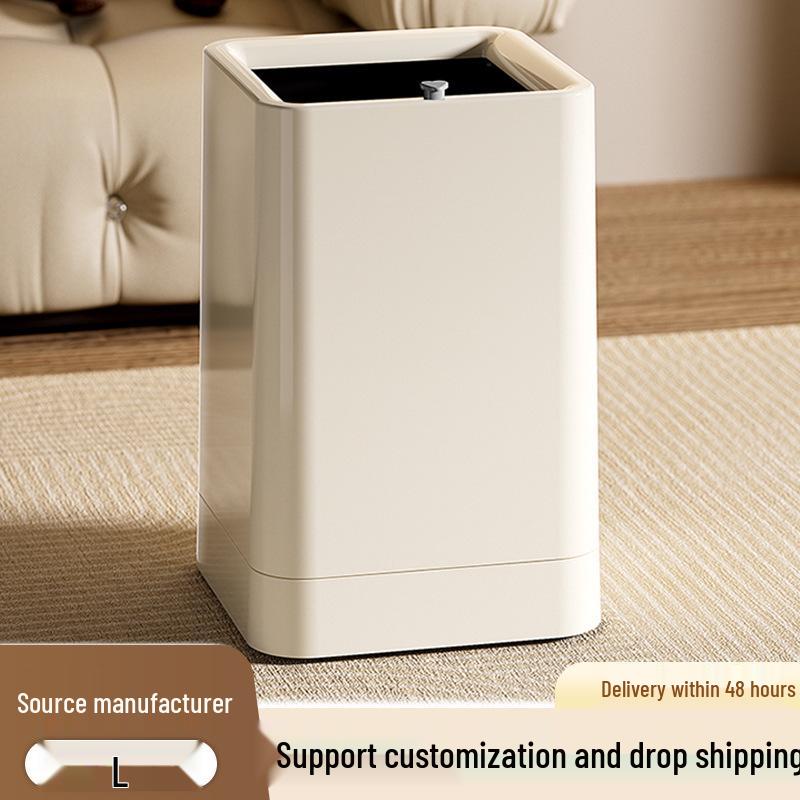 Large Capacity Lidless Trash Can for Home, Office, Kitchen, and Bathroom