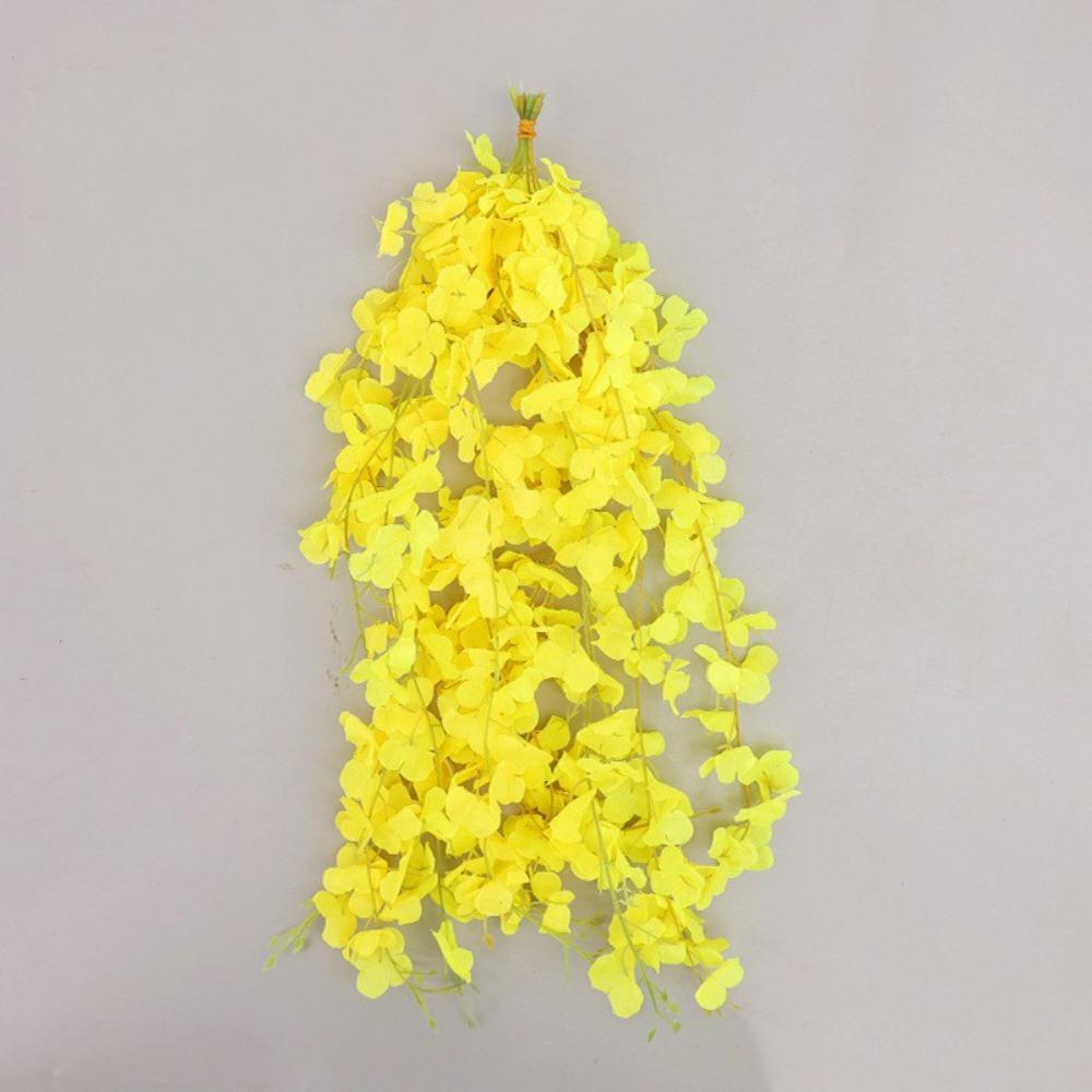 10PCS Multicolor Vine Wreath Silk Petals Flower Vine Garland Silk Flowers String  Scene Ornament