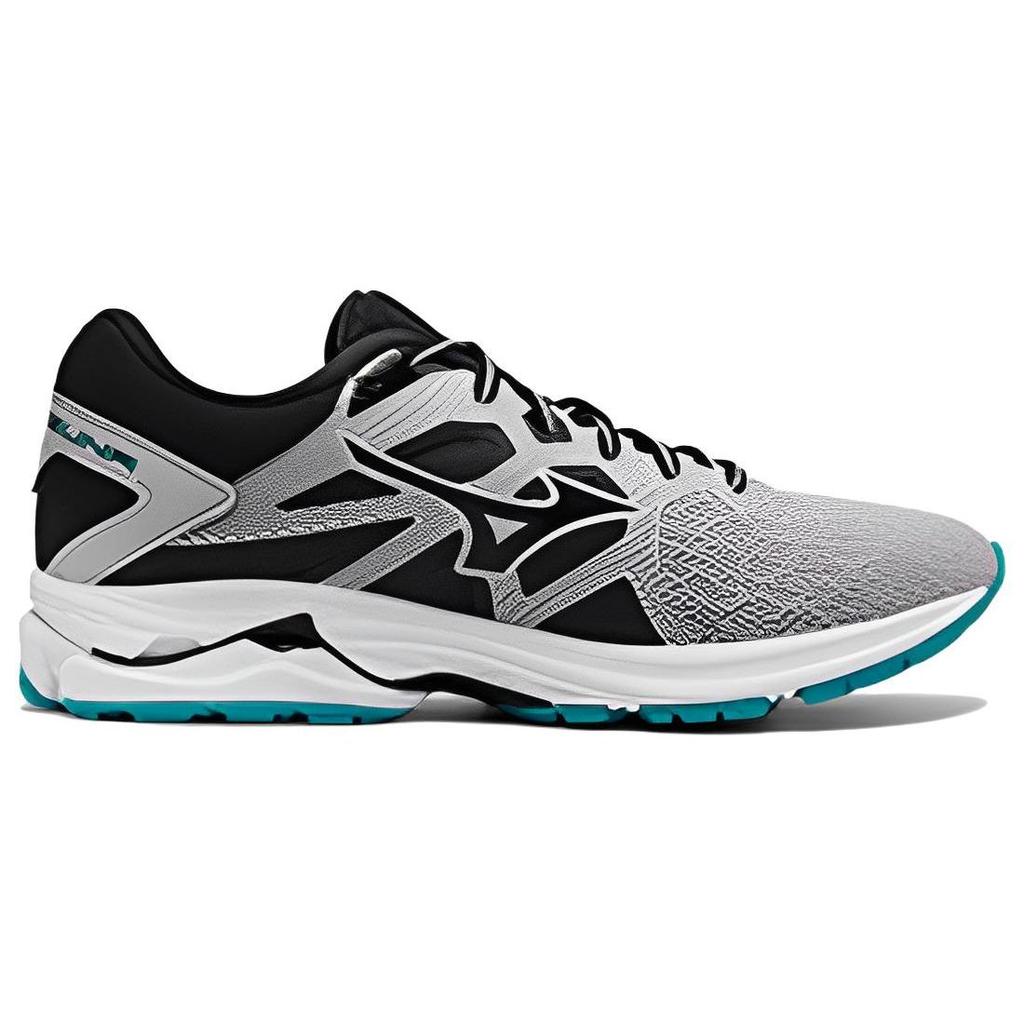 Mizuno Round Toe Lace-Up Non-Slip Durable Low-Top Running Shoes Women sneaker Gray Black J1GD191010