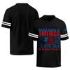 Mens V Neck Short Sleeve Sports T Shirt with States of America 1776 2026 Graphic and Statue of Print