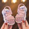 Girls' Sandals, Floral Open Toed Sandals, Fashionable, Simple and Versatile Style, Lightweight, Breathable, Thick Bottom, Teenagers' Slippers
