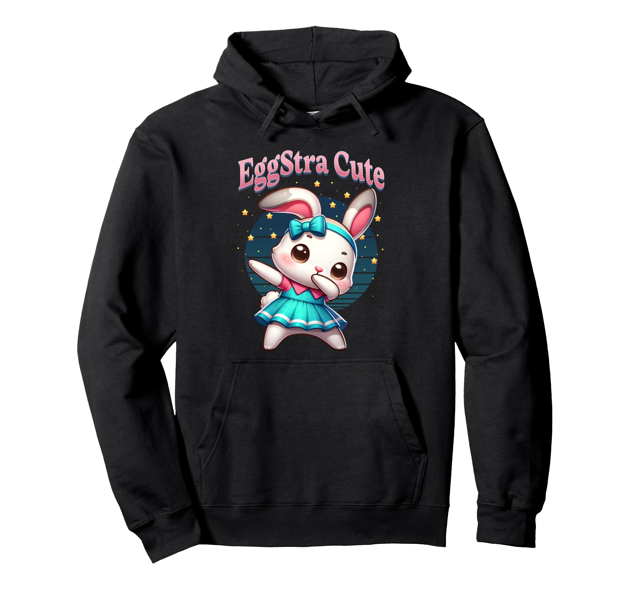 Girls Easter Bunny Dubbing Egg Strap Cute Egg Hunt Hoodie