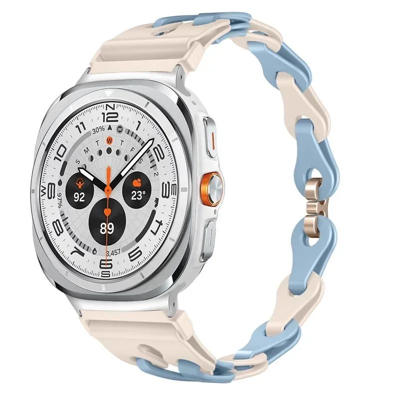 Silicone Chain Strap for Samsung Galaxy Watch 2025/7 Ultra 47mm Wristband Band Bracelet for Galaxy Watch ultra 2025 Watchband