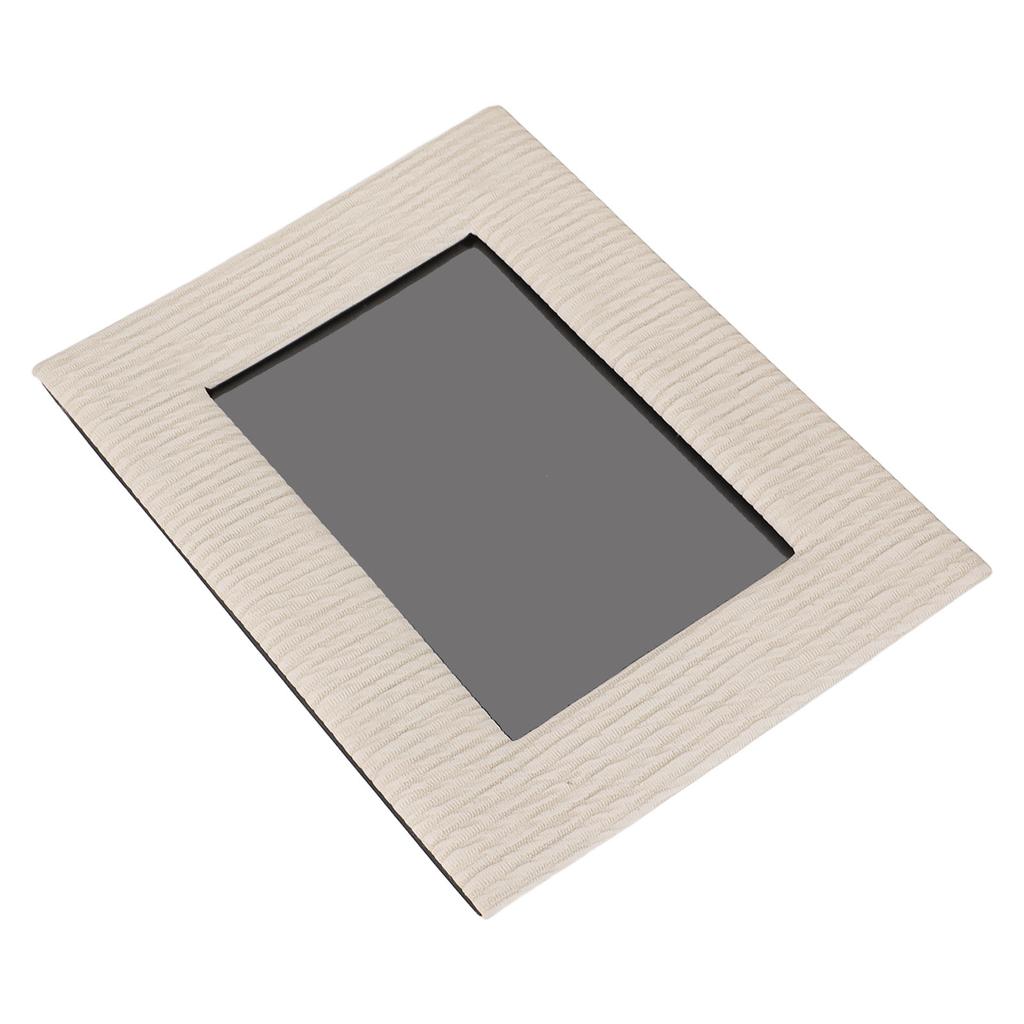 Picture Frame for Tabletop Display Leather Photo Frame for 6 Inch Photo Home Decor Unique Texture 8.5x4.7x6.5in Beige
