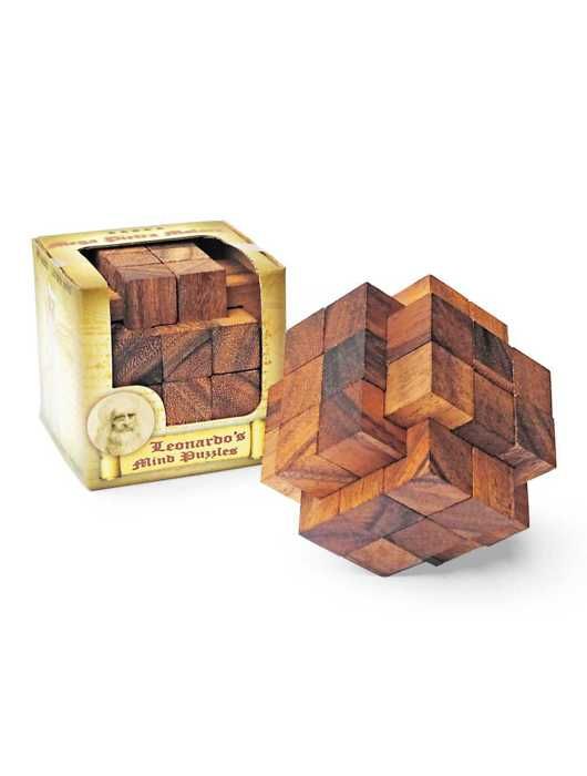 Casse-tête 3d - logica giochi - mega pierre molaire - difficulté 5/6 - 18 pièces - bois teak