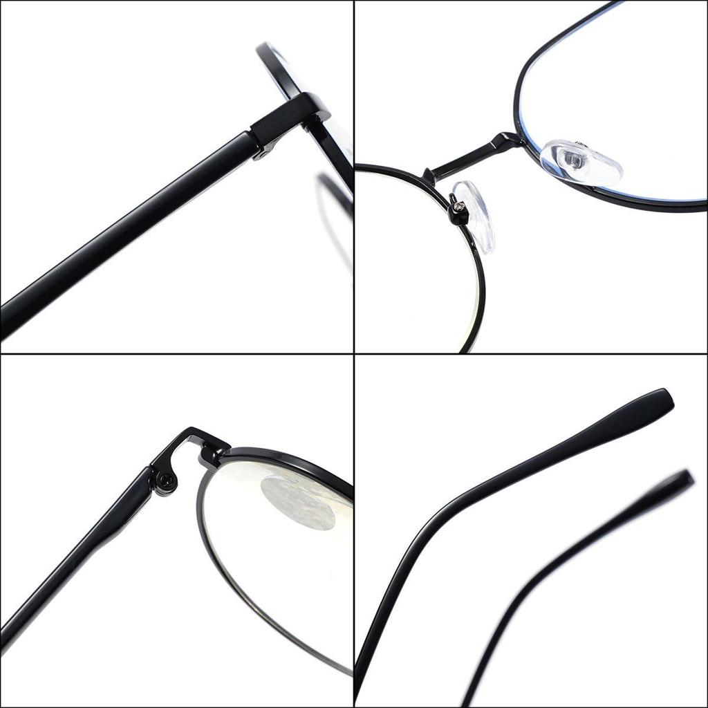 B8001 Anti-Blue Light Metal Reading Glasses - High-End, Comfortable Round Frame for Middle-Aged & Elderly