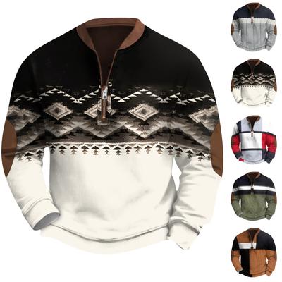 Moletom masculino retrô casual com estampa degradê