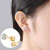 2Pcs Medical Stainless Steel Crystals Stud Earrings Screws Piercing Tragus Cartilage Ear Studs Earrings for Men Women Jewelry