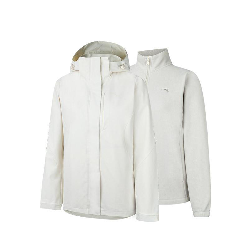 Anta Training Series Solid Color Hooded Long Sleeve Jacket Women Jacket Vanilla-Beige Chalk-White 962447602-2