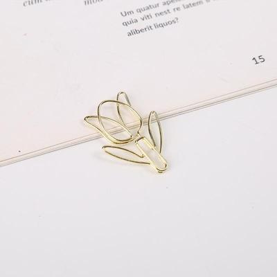 Tulpvormige Gekleurde Paperclips - Gouden Cartoon Metalen Prikkers met Gratis Verzending