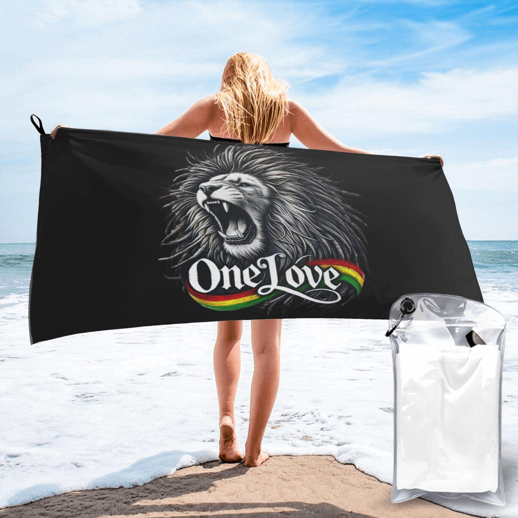 

Rastafarian Amaiquina Reggae Rasta Lion Street Skullies Beach Towel Soft Microfiber Quick Dry Absorbent Quick Towels For Bath W30*H60(CM)
