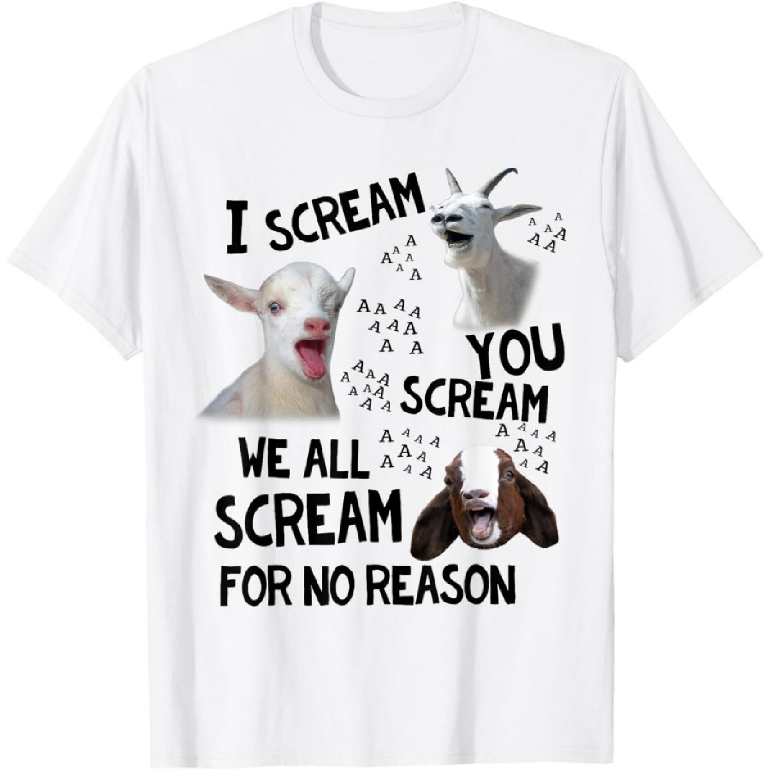 Goat Lovers I Scream You Scream We All Scream For No Reason T-Shirt XXXXXL белый