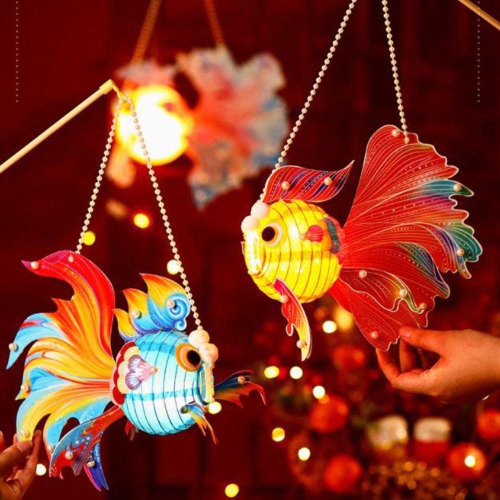 Viel Glück Goldfisch-Laternen Chinesischer Stil DIY Laternen-Material-Set Kulturelle Veranstaltungen