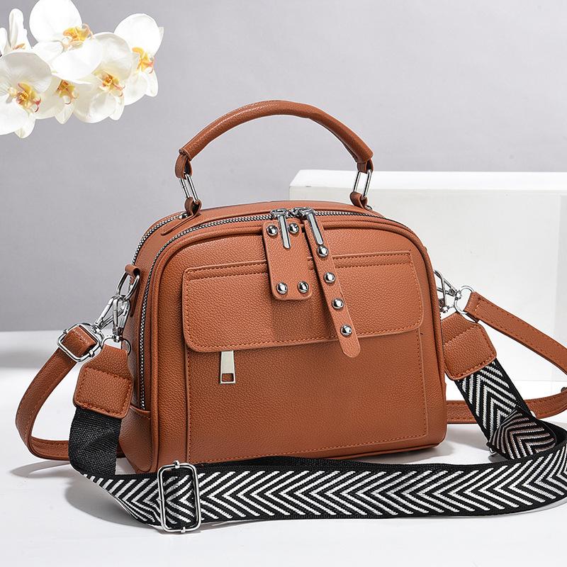 Strukturierte Multi-Pendler Umhängetasche - Vielseitige, Schlichte, Mehrschichtige Schulter-Handtasche