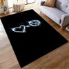 "Heart and Soccer Ball LED Neon Style Black Carpet for Home Decor" Suitable for use as an anti-slip for living room bedroom sofas