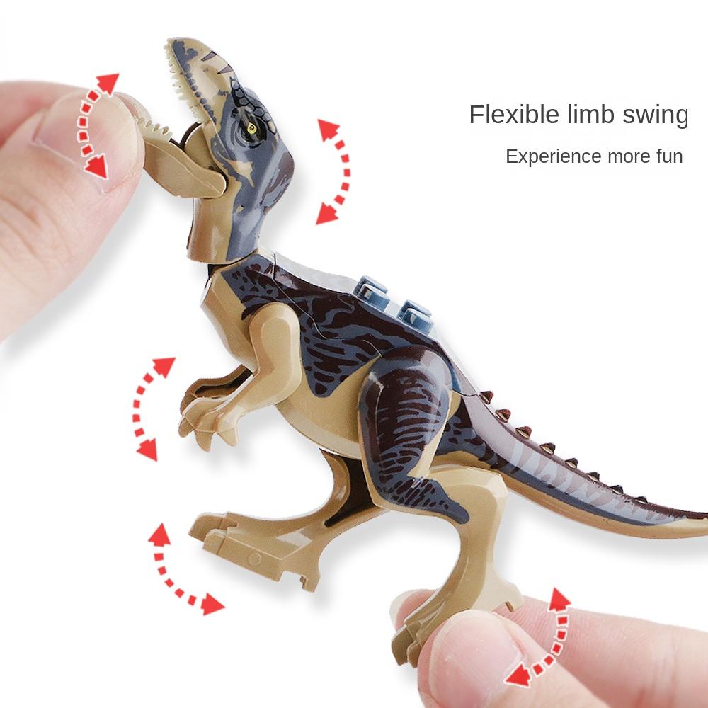 Non-Toxic Jurassic Dinosaurs World Velociraptor Triceratops Indominus T-Rex Model Building Blocks Assemble Educational Toys For Kids Gifts
