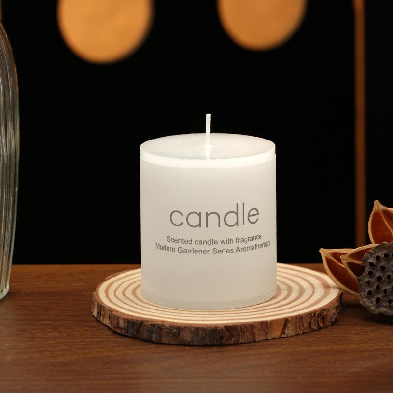 Ivory White Large Round Pillar Scented Candles for Romantic Wedding and Hotel Décor