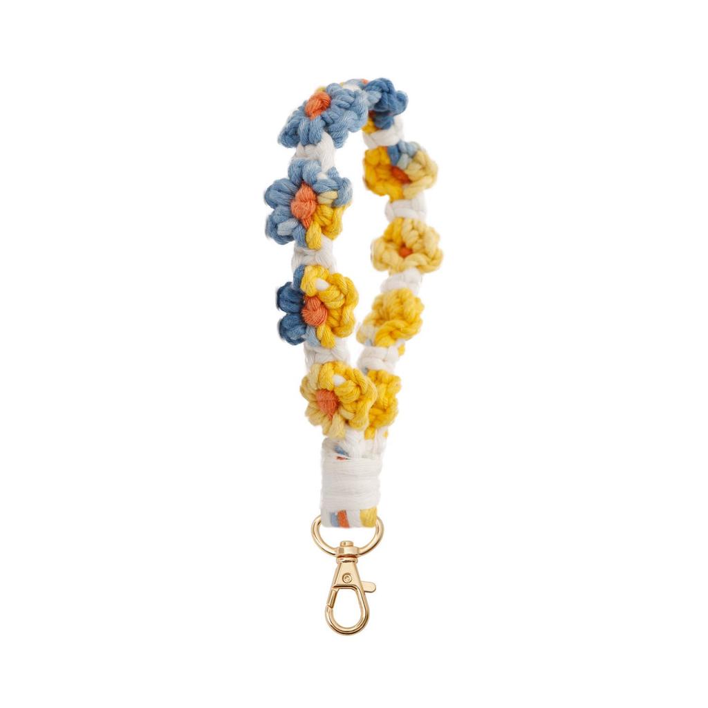 Daisy Flower Phone Lanyard - Handmade Woven Camera Strap & Pendant for Women