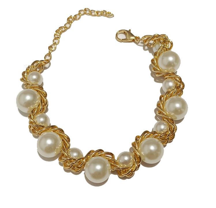 

Handmade twist chain beaded personalized necklace women s cold wind temperament item jewelry