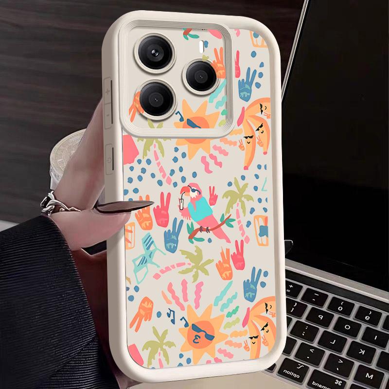 Colorful Cartoon Pattern Case For Xiaomi Redmi Note 14 13 Pro 5G 4G 12 11 Funda Xiaomi 14T 13T 11T Pro Shockproof Bumper Silicone Cover