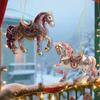 Christmas Horse Ornaments 2D Acrylic Hanging Pendant Car Mirror Charm for Home Decor Keychain And Bag Accessory