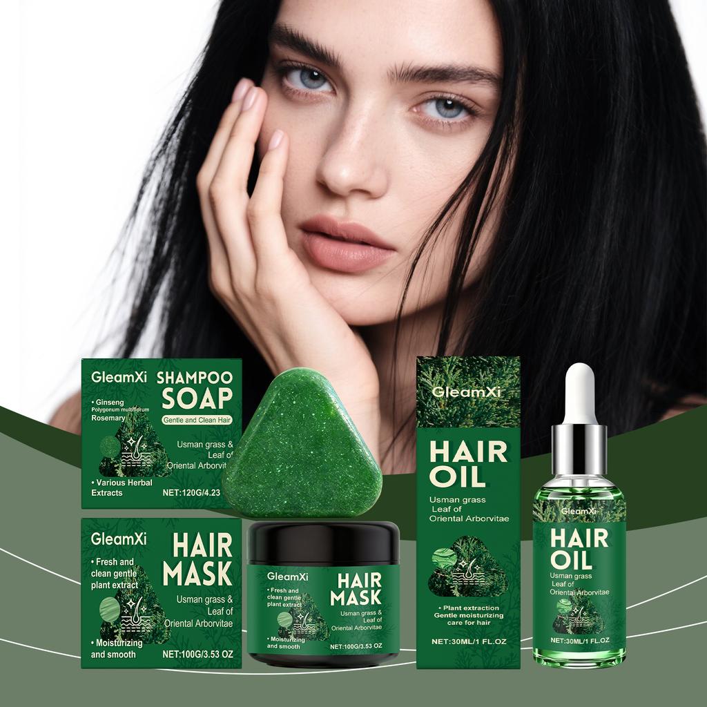 GleamXi Feuchtigkeitspflege-Haarpflegeset Hydrierender Glanz Frizz-Kontrolle Glättender Conditioner für Trockenes Strapaziertes Haar