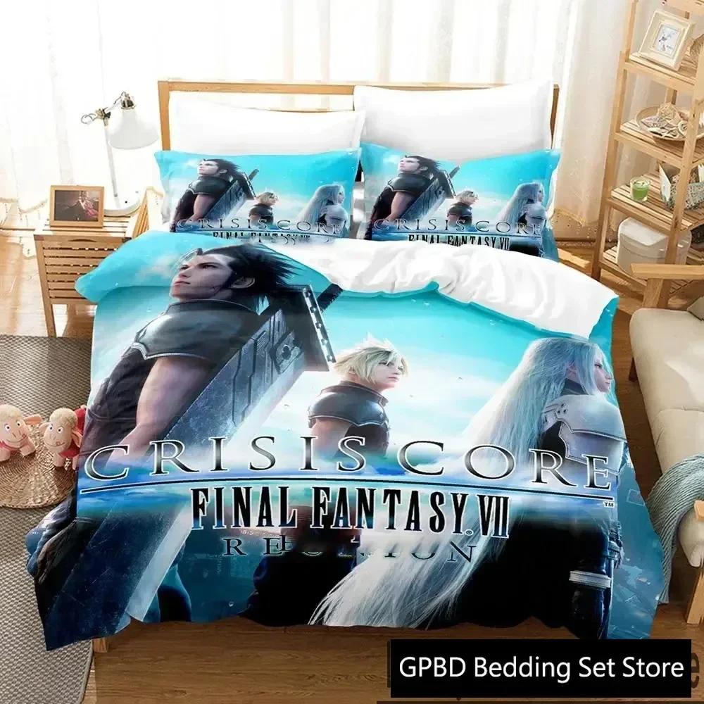 3D Print Game Crisis Core Final Fantasy Vii Bedding Set Boys Girls Twin Queen King Size Duvet Cover Pillowcase Bed Boys Adult