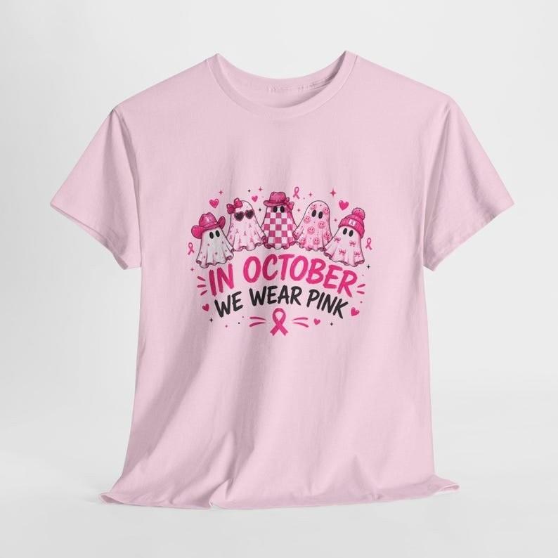 In October We Wear Pink T-Shirt | Breast Cancer Awareness Tee