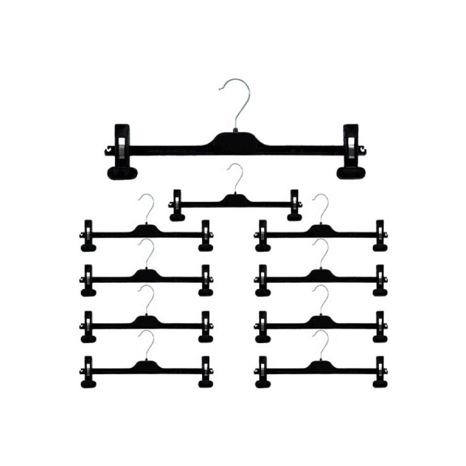 

Clothes Hanger Skirt Hanger Latch Hanger Trouser Hanger 10 Pcs чорний
