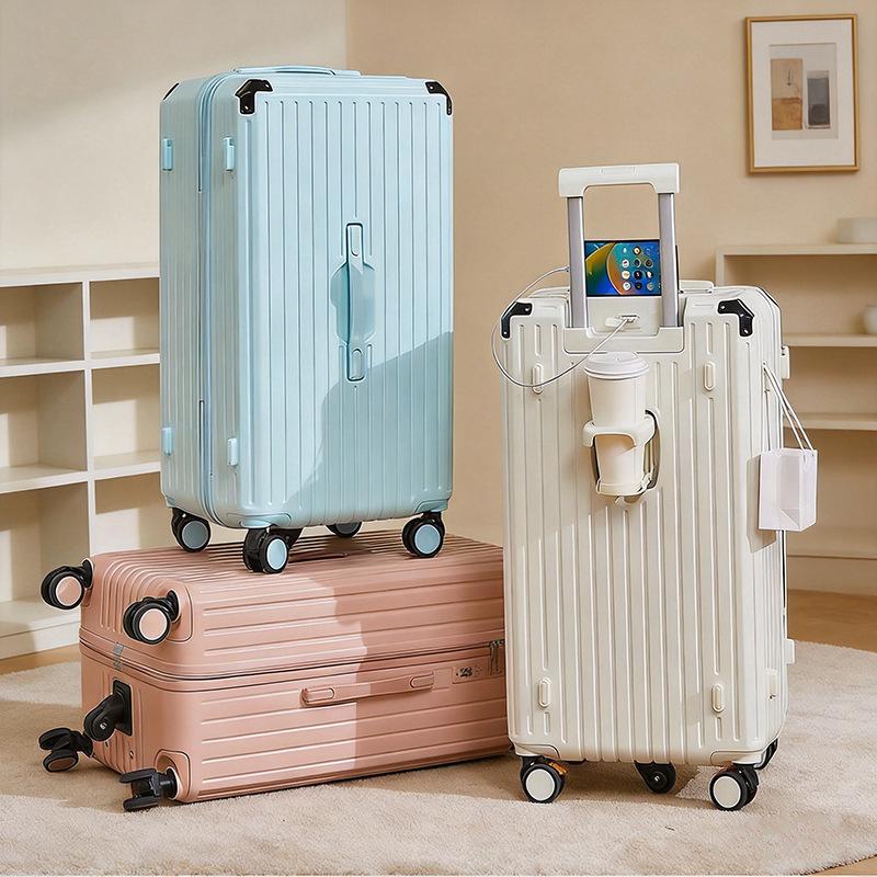 Women's Lightweight Travel Suitcase - Five-Wheel, 24"/28" Options, Large Capacity, Corner Protectors