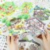 3D Stereo DIY Collage Landscape Stickers - Frosted PET Die-Cut for Journaling & Miniature Scenes
