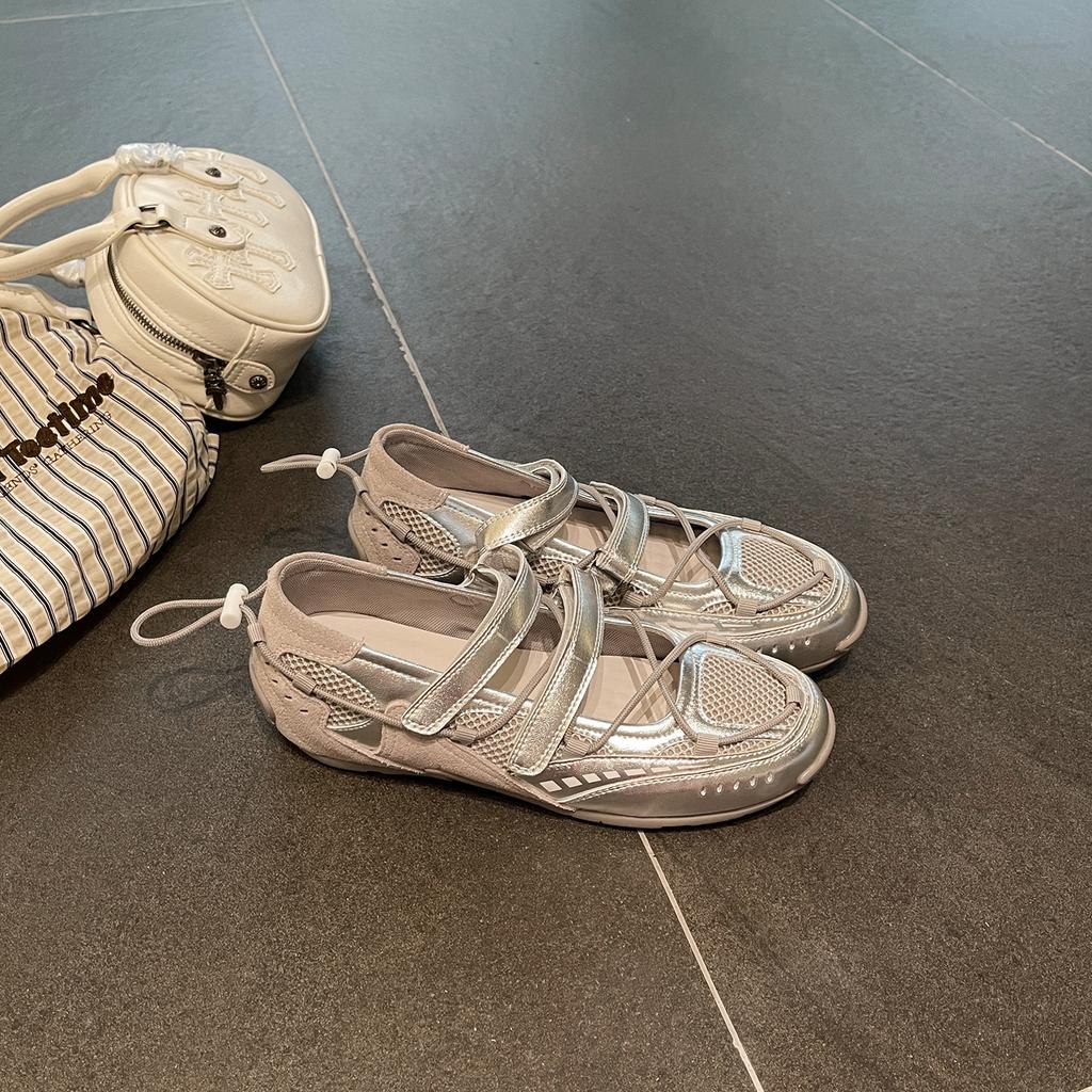 Functional ballet Mary Jane women's shoes 2025 summer new mesh breathable retro casual sports shallow mouth single shoes