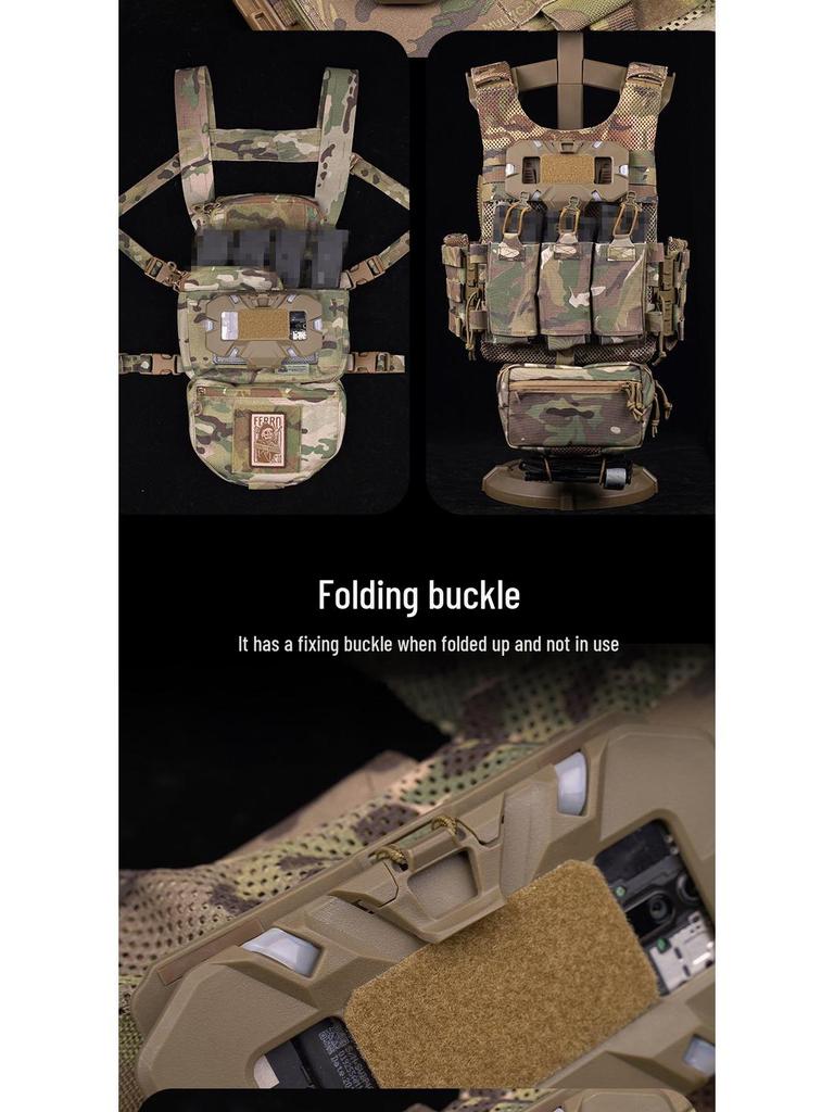 Taktisk MOLLE Bröstsele med Fickhållare för Telefon och Vikbar Navigationsplatta