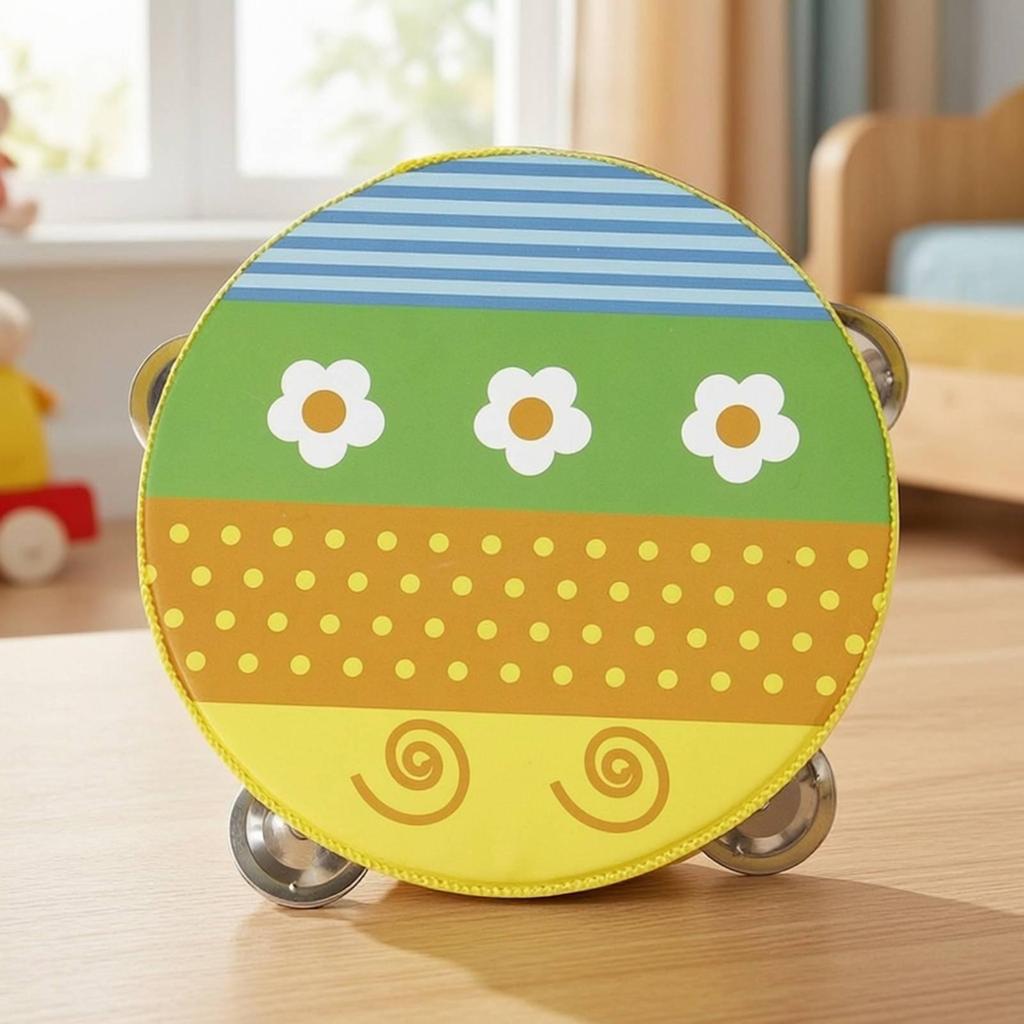 Lightweight Tambourine Portable Handheld Easy To Play Educational