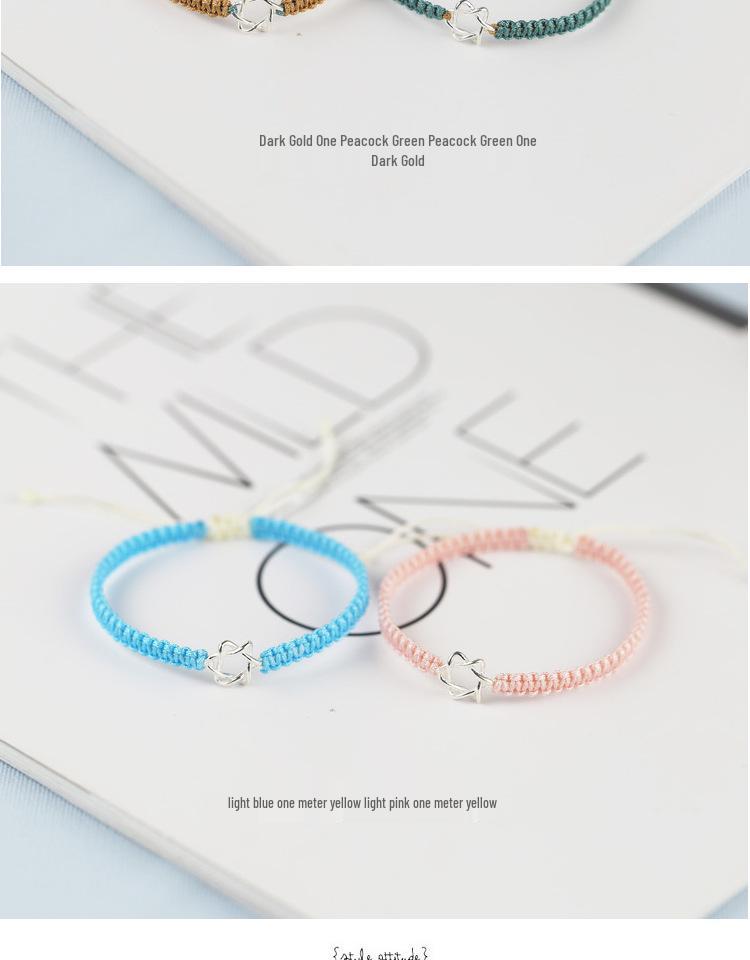Original Handmade S925 Sterling Silver Six-Pointed Star Guardian Bracelet for Women