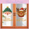 Pvc Window Christmas Sticker Santa And Reindeer Design For Decoration Home