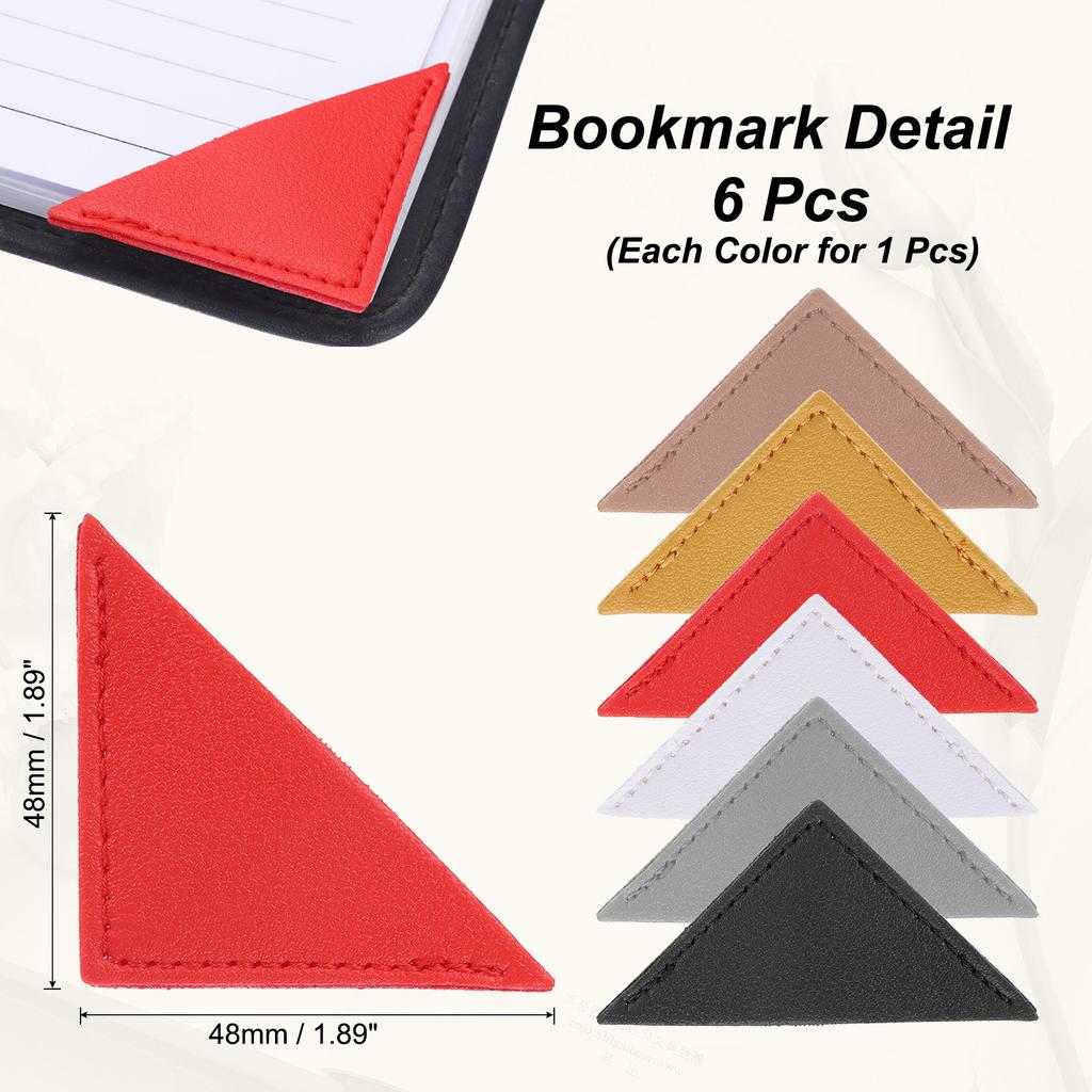 6/12/18Pcs Leather Bookmarks Corner Bookmarks Page Markers Mini-portable Gift Heart Bookmark Page Folder Corner Protective Cover