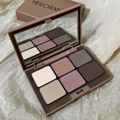 HERORANGE Earth Tones 6-Color Eyeshadow, Blush, Contour & Highlighter Palette