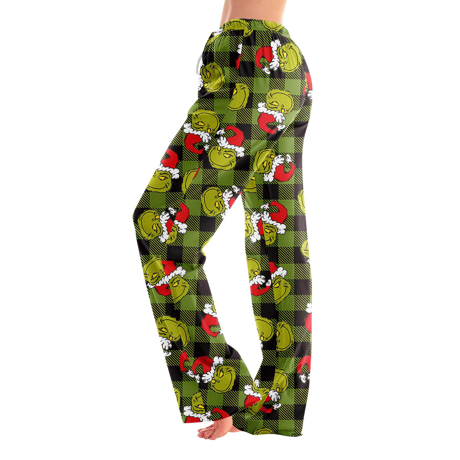 

Pajama Pants Sleepwear Casual Drawstring Elastic Waist Pants Comfy Straight Yoga Loose Trousers M