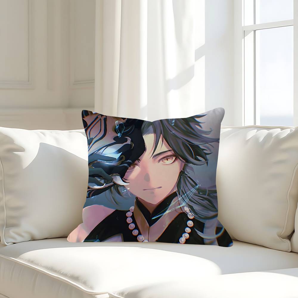 Genshin Impact Xiao Pillow Case Removable Washable Cushion Cover – All-Season Soft Linen