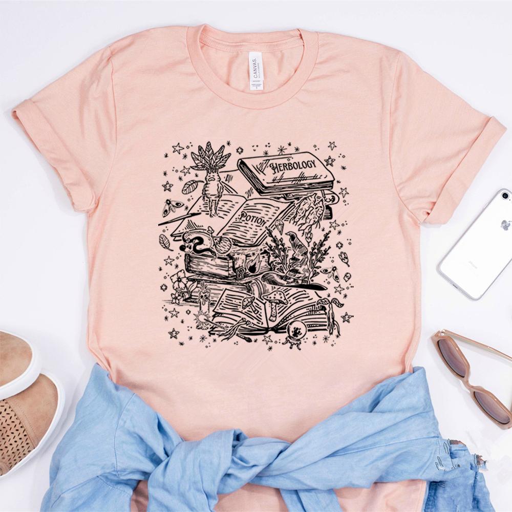 Vintage Herbology Witchcraft Shirt Herbology Plants TShirt Magcal Wizard Botanical Plant Lover Tees Fantasy Book Fandom Merch