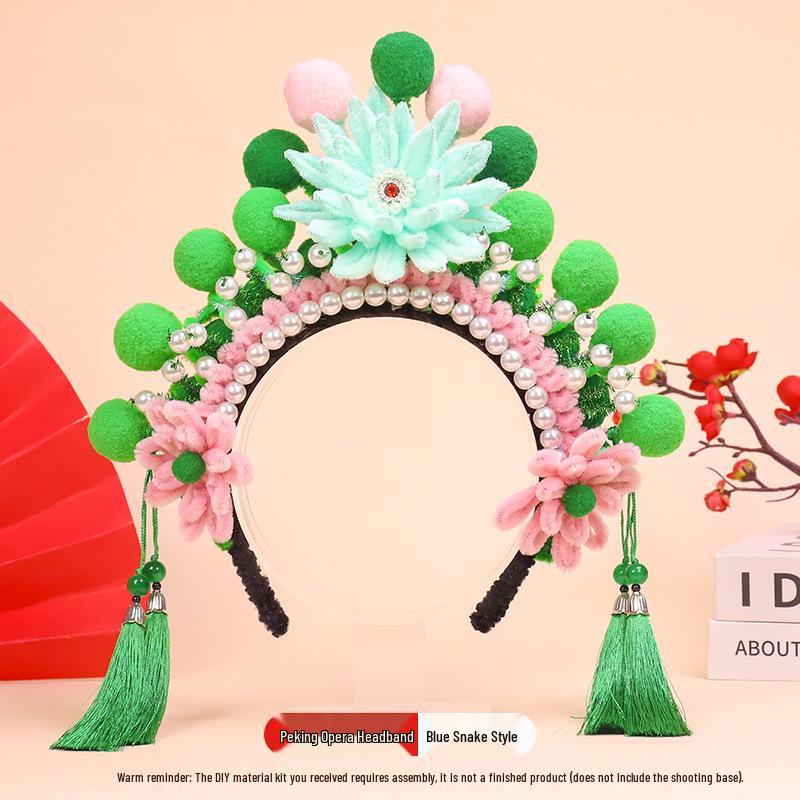 DIY Peking Opera Headband & Hair Accessories Kit for Dragon Boat Festival Team-Building Activity