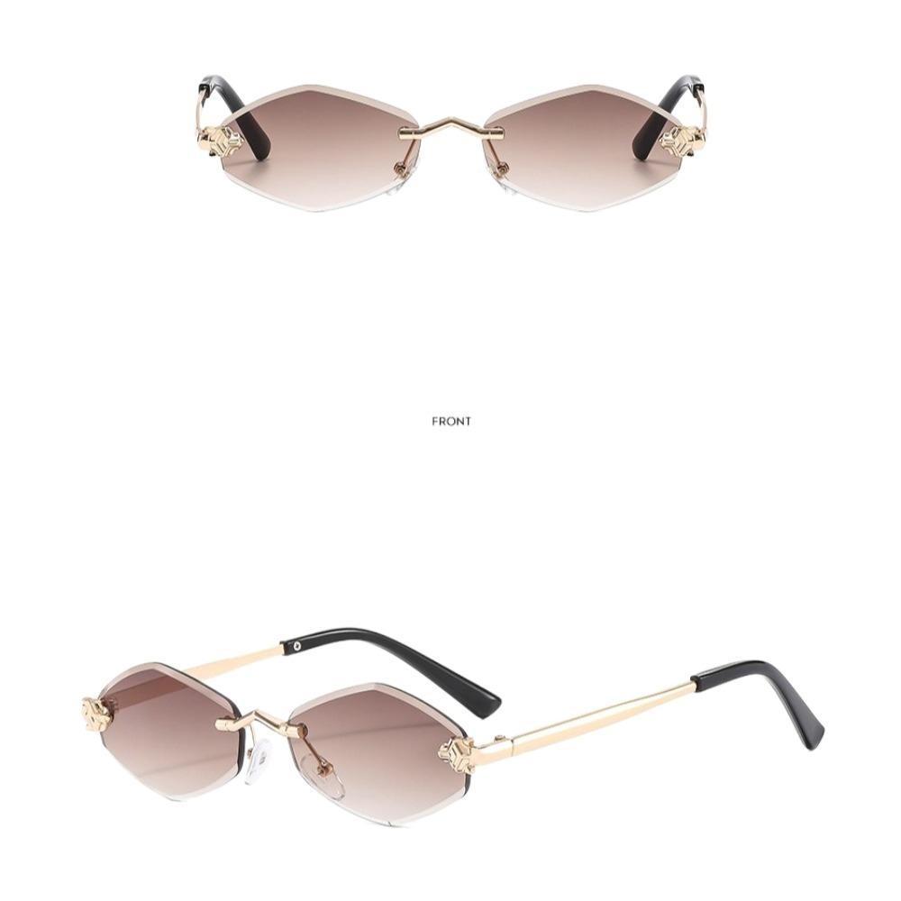 Frameless Polygonal Cycling Sunglasses UV400 Outdoor Sport Sunglasses Streetwear