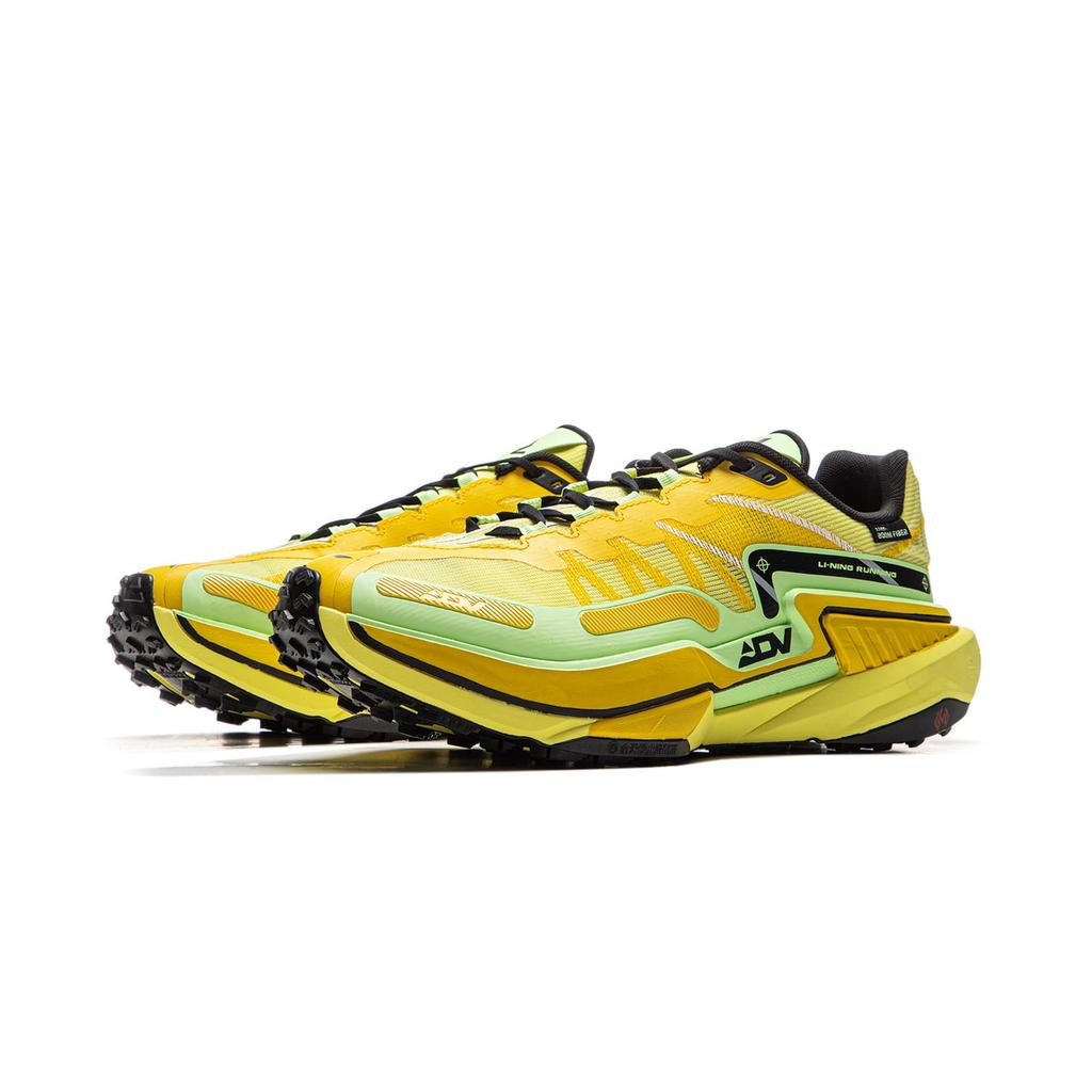 Li Ning Slip Resistant Abrasion Resistant Low Top Trail Running Shoes Men's Yellow ARNV011-3