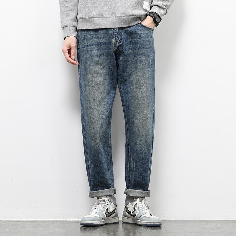 Men's Blue Ansica Spring Straight Jeans 5515 - Trendy All-Match Casual Trousers