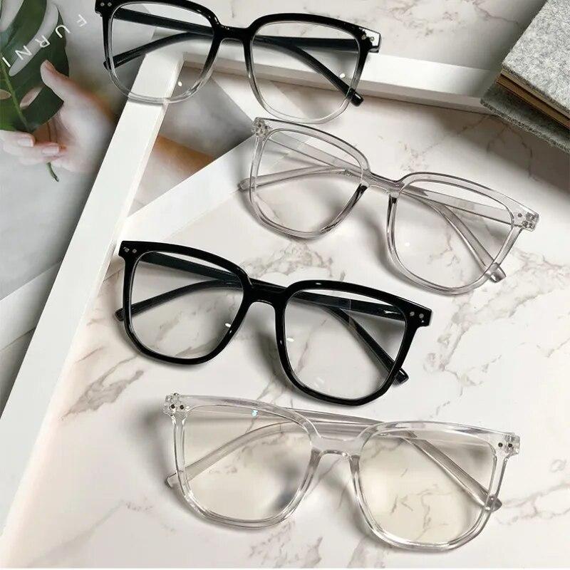 Oversized Vintage Myopia Glasses Fashion Women Anti-blue Light Near Sight Eyewear Optical Spectacle Eyeglasses Diopter 0 To -6.0
