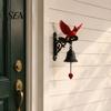 Decorative Accent for Office Red Bird Wall Mounted Doorbell, Resin Garden Hanging Bell, Outdoor Doorbell Home Weatherproof Ornament Farmhouse