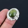 Womens Day Deal 925 Sterling Silver Natural Green Opal Statement New Ring US 6.5