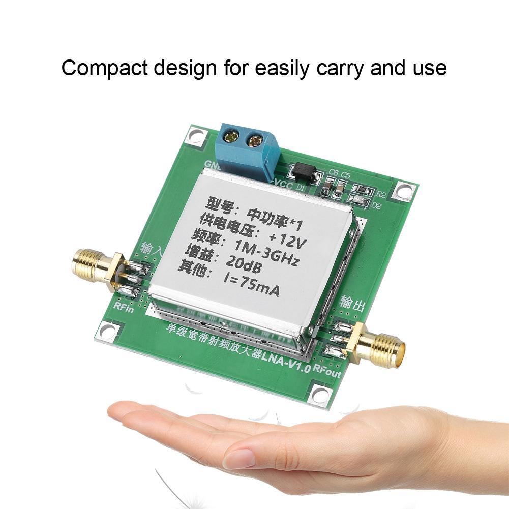 Low Noise LNA RF Broadband Amplifier Module Signal Strengthen 1 3000MHz 2.4GHz 20dB HF VHF UH